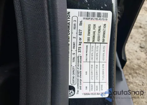 2014 Ford Focus Se из США, поврежденный, VIN 1FADP3F27EL457519